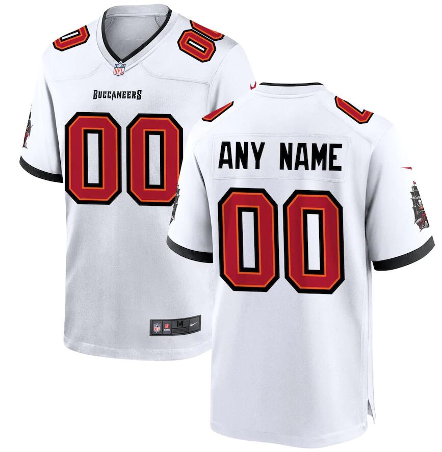 Men Nike Tampa Bay Buccaneers White Custom Game Jersey->customized nfl jersey->Custom Jersey